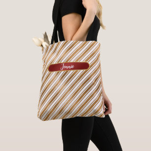 Personalised Monogrammed Gold Foil Overlay Pattern Tote Bag