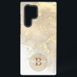 Personalised Monogrammed Gold Marble Glitter Samsung Galaxy Case<br><div class="desc">This gold marbled design offers a touch of luxury to your cell phone case. The template makes it easy for you to add your monogram and name!</div>