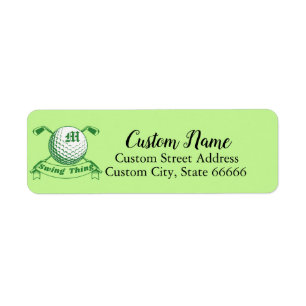 Personalised Monogrammed Golf Return Address Label