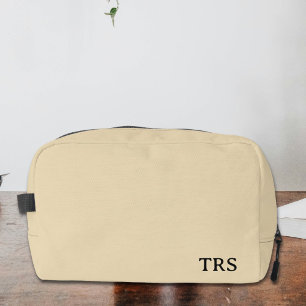 Personalised Monogrammed Groomsmen Gift Beige Dopp Kit