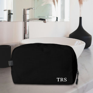 Personalised Monogrammed Groomsmen Gift Black Dopp Kit