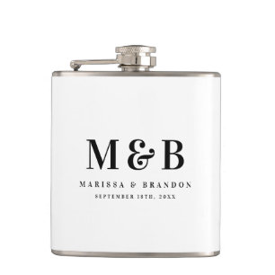 Personalised Monogrammed Initials Wedding Favours Hip Flask