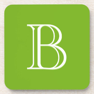 Personalised Monogrammed Letter Initial Green Coaster