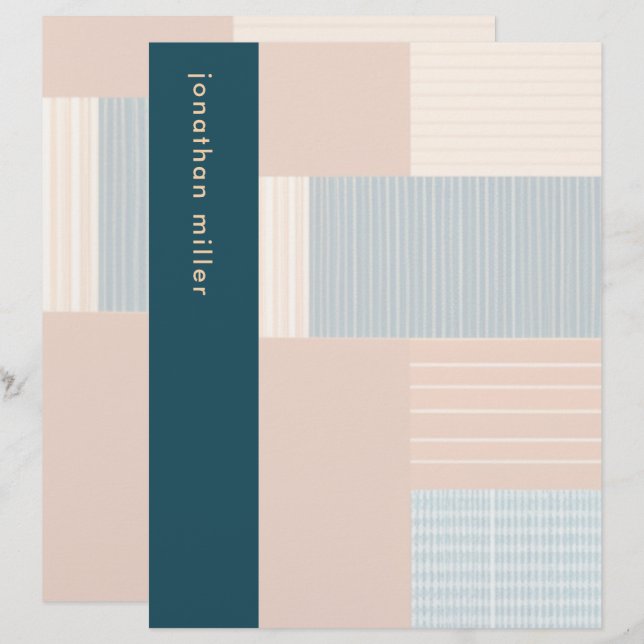 Personalised Monogrammed Modern Art Stationery Custom Letterhead (Front/Back)