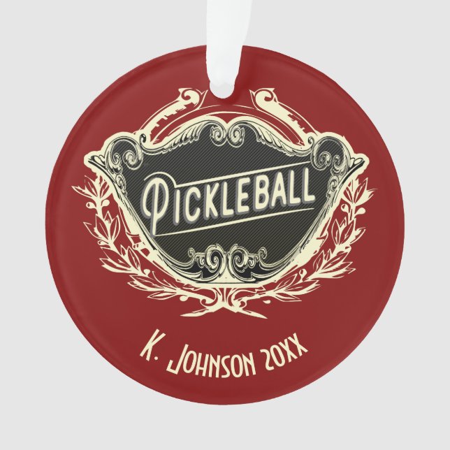 Personalised Monogrammed Pickleball Ornament (Front)