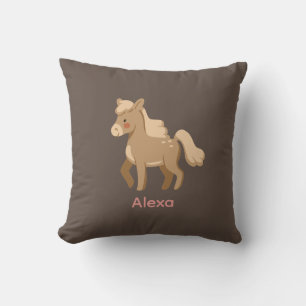 Personalised Monogrammed Pony Horse Girl  Cushion