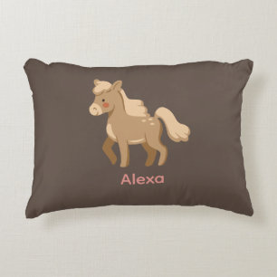 Personalised Monogrammed Pony Horse Girl Decorative Cushion