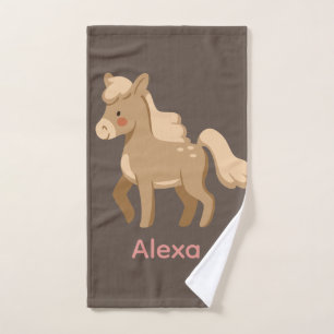 Personalised Monogrammed Pony Horse Girl  Hand Towel