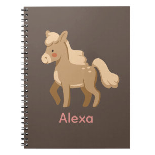Personalised Monogrammed Pony Horse Girl Notebook