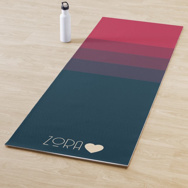 Personalised Monogrammed Red and Black Gradations Yoga Mat (In Situ)