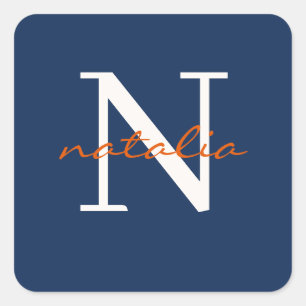 personalised monogrammed square sticker