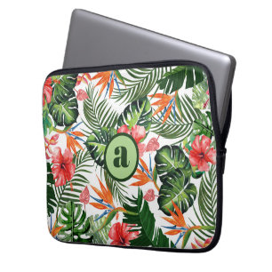 Personalised Monogrammed Tropical Pattern Laptop Sleeve