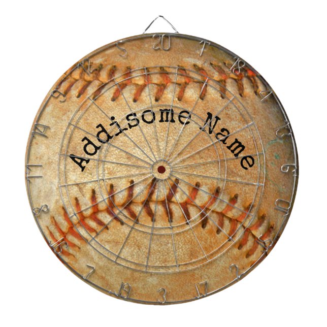  Personalised Monogrammed Vintage Baseball  Dartboard (Front)