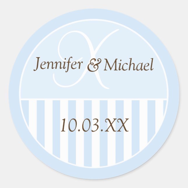 Personalised Monogrammed Wedding Favour Labels (Front)