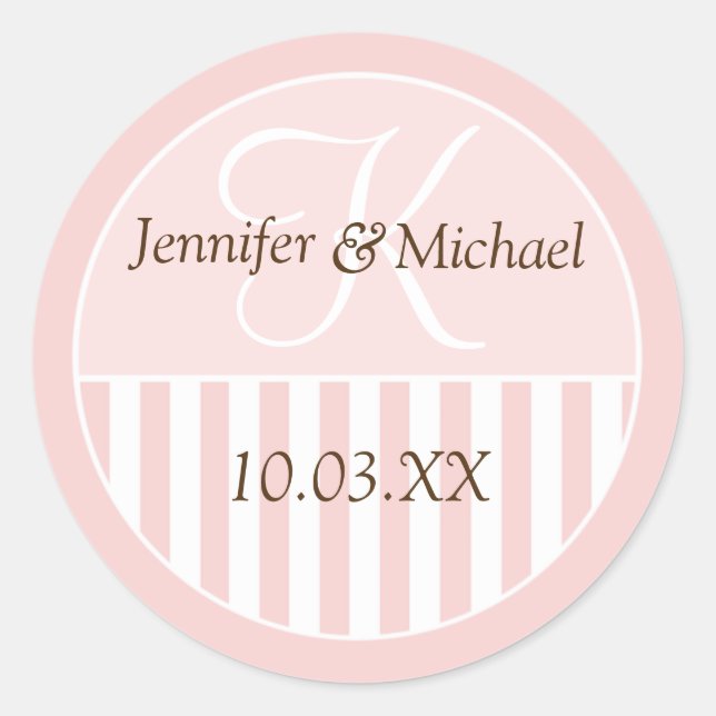 Personalised Monogrammed Wedding Favour Labels (Front)