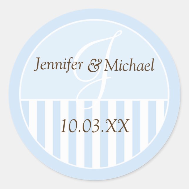 Personalised Monogrammed Wedding Favour Labels (Front)