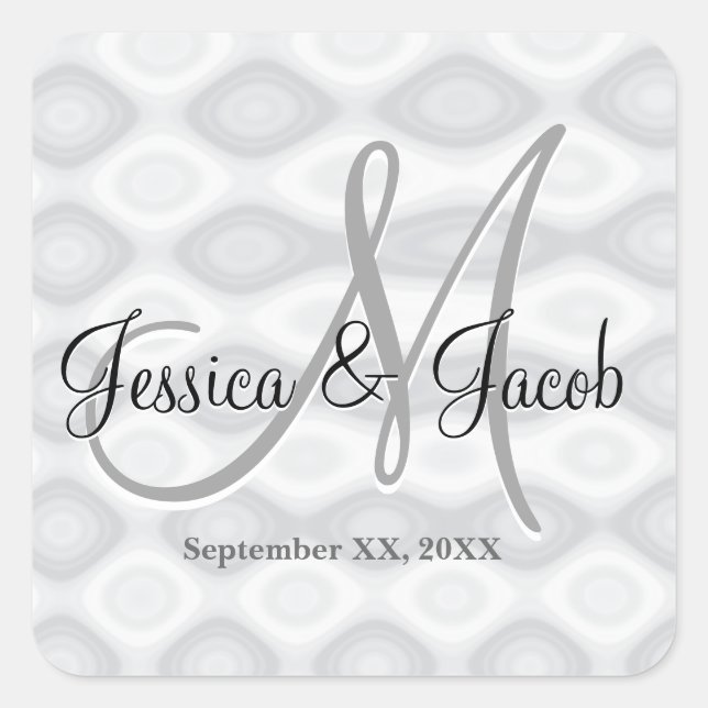 Personalised Monogrammed Wedding Stickers (Front)