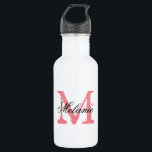 Personalised monogrammed wedding water bottles<br><div class="desc">Personalised monogrammed wedding water bottles. Vintage name initial letter with stylish script calligraphy typography for name. Classy monogrammed design for rustic country chic bridal shower or elegant wedding reception party. Personalizable with name, quote or tittle. Make your own for bride to be and bride's entourage; junior bridesmaids, maid of honour,...</div>
