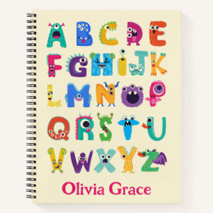 Personalised Monster ABC Silly Alphabet Monsters Notebook