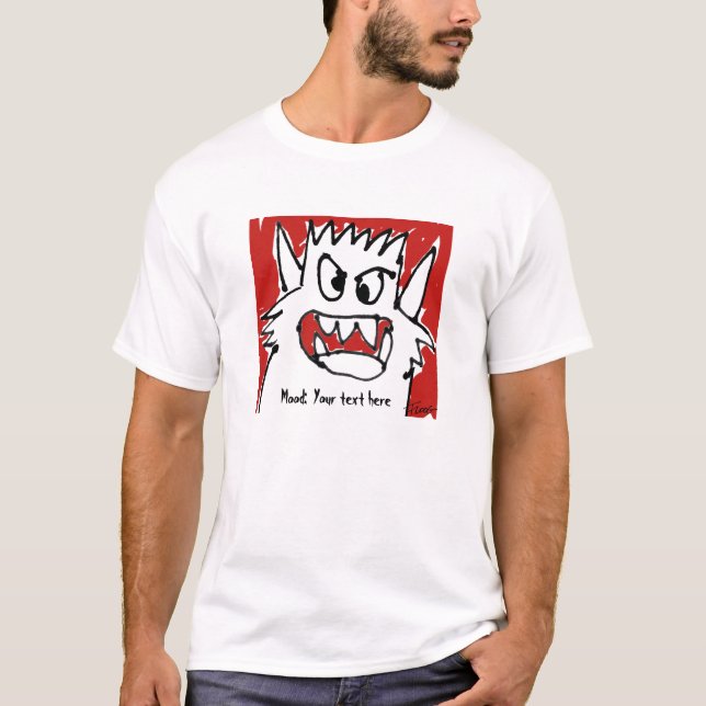 Personalised Monster Mood Cartoon T+Shirt T-Shirt (Front)