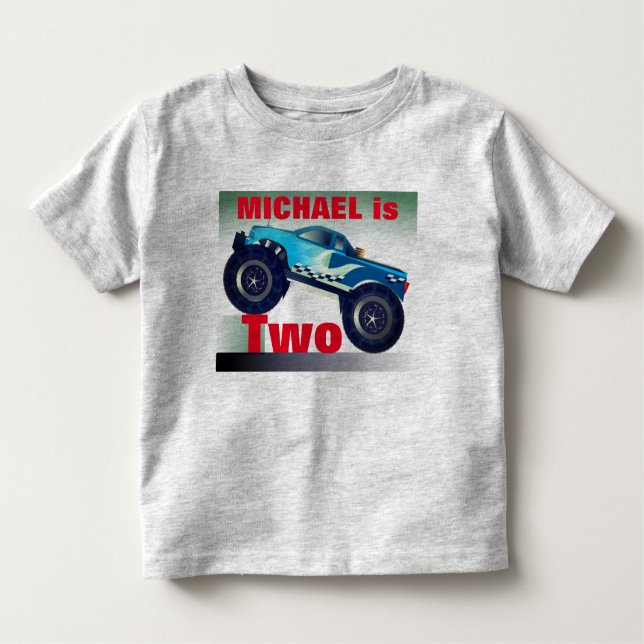 Personalised  Monster Truck Birthday Toddler T-Shirt (Front)