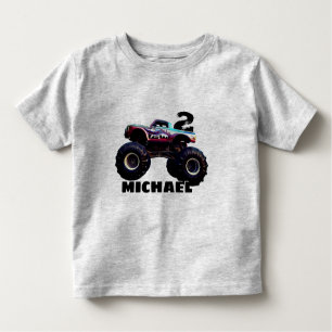 Personalised  Monster Truck Birthday Toddler T-Shirt