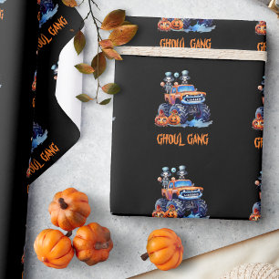 Personalised Monster Truck Halloween Gift Wrap