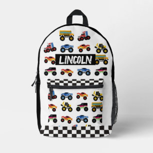 Personalised Monster Truck Kids Backpack