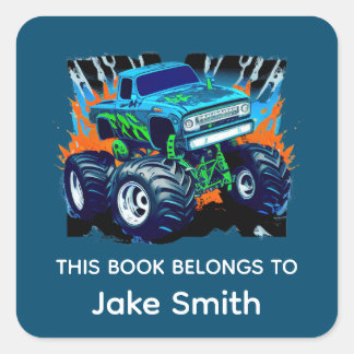 Personalised Monster Truck Kids Book Sticker