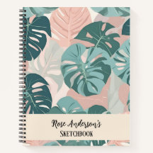 Personalised Monstera Pattern Sketchbook