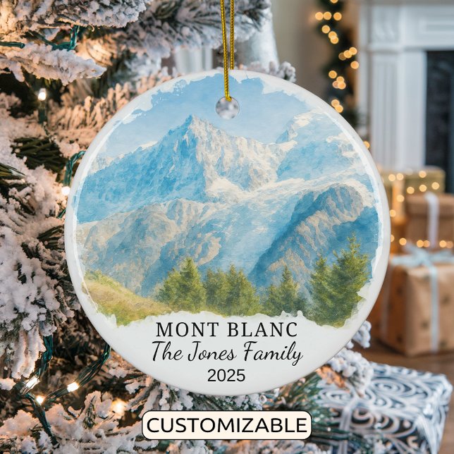 Personalised Mont Blanc Ornament, France Ceramic Ornament (Creator Uploaded)