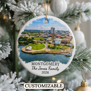 Personalised Montgomery Ornament, Custom Alabama Ceramic Ornament