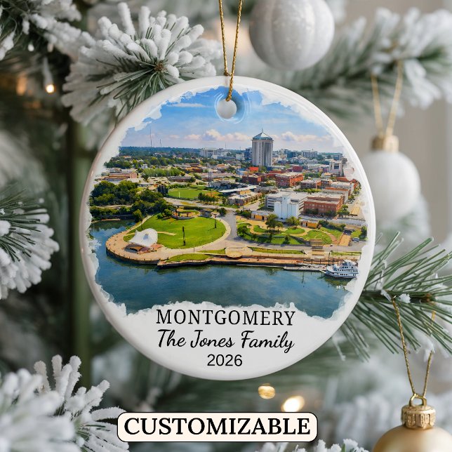 Personalised Montgomery Ornament, Custom Alabama Ceramic Ornament (Creator Uploaded)