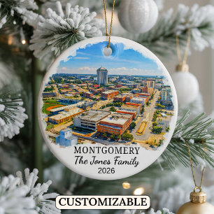 Personalised Montgomery Ornament, Custom Alabama Ceramic Ornament