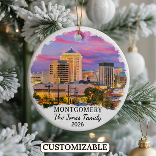 Personalised Montgomery Ornament, Custom Alabama Ceramic Ornament