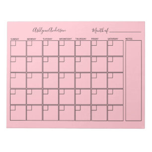 Personalised Monthly Planner Notepad