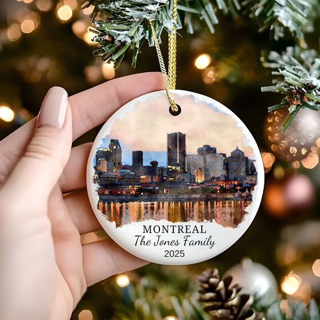 Personalised Montreal Ornament, Canada Gift Ceramic Ornament (Creator Uploaded)