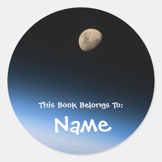 Personalised Moon Book Label (Front)