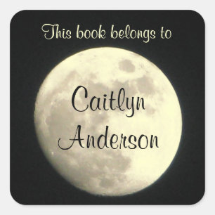 Personalised Moon Bookplate Sticker