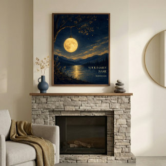 Personalised Moon Lantern Wall Art Print