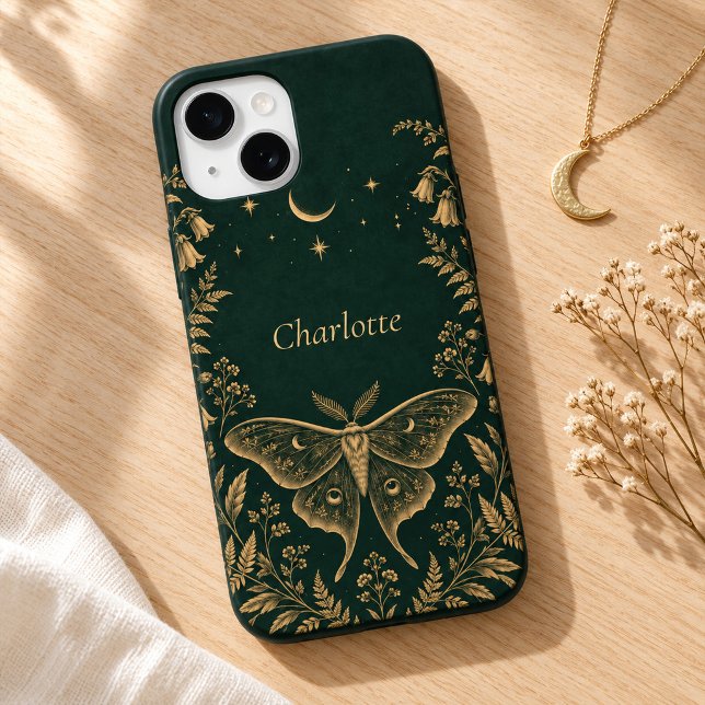 Personalised Moon Moth Botanical Witch Phone Case (Personalized Moon Moth Botanical Witch Phone Case)