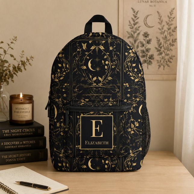 Personalised Moonlit Botanical Monogram Backpack (Personalized Moonlit Botanical Monogram Backpack)