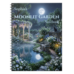 Personalised Moonlit Garden Spiral Notebook