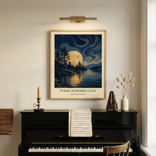 Personalised Moonlit Reflections Art Poster