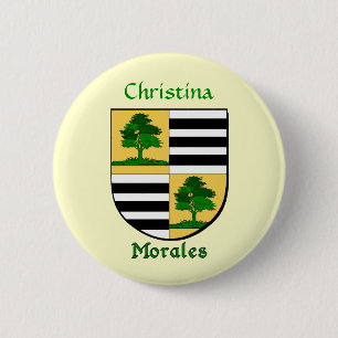 Personalised Morales Historical Shield 6 Cm Round Badge