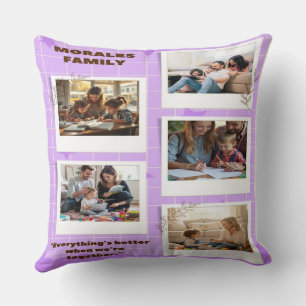 Personalised Morals Family Photo Collage Cushion