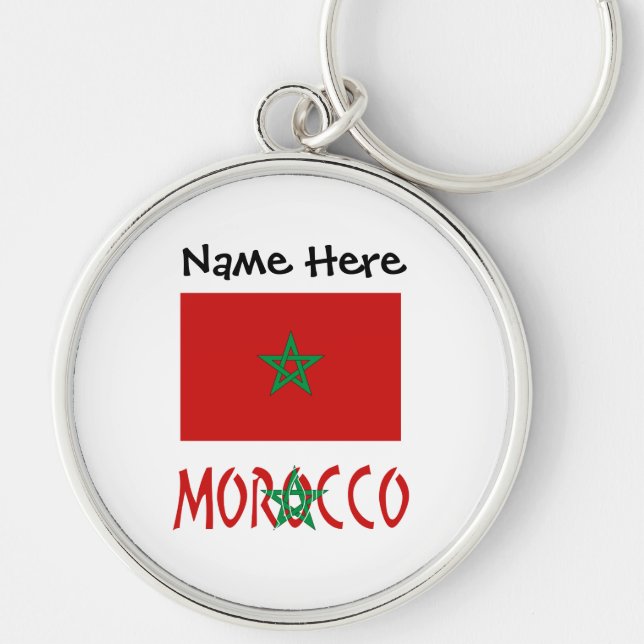 Personalised Morocco Flag  Key Ring (Front)