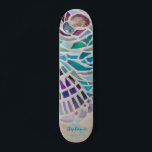 Personalised Mosaic  Skateboard<br><div class="desc">This skate board is decorated with a shell mosaic pattern.
Customise it with your name and monogram.
Because we create our own artwork you won't find this exact image from other designers.
Original Mosaic © Michele Davies.</div>