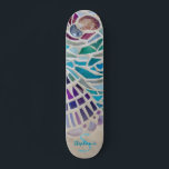 Personalised Mosaic Skateboard<br><div class="desc">This skate board is decorated with a shell mosaic pattern.
Customise it with your name and monogram.
Because we create our own artwork you won't find this exact image from other designers.
Original Mosaic © Michele Davies.</div>