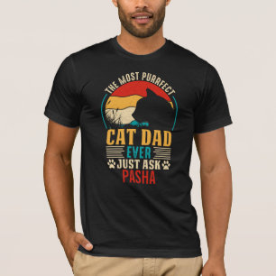 Personalised most perfect cat dad ever fathers day T-Shirt